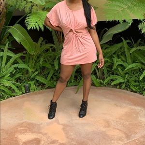 Tie Front Tee Shirt Dress